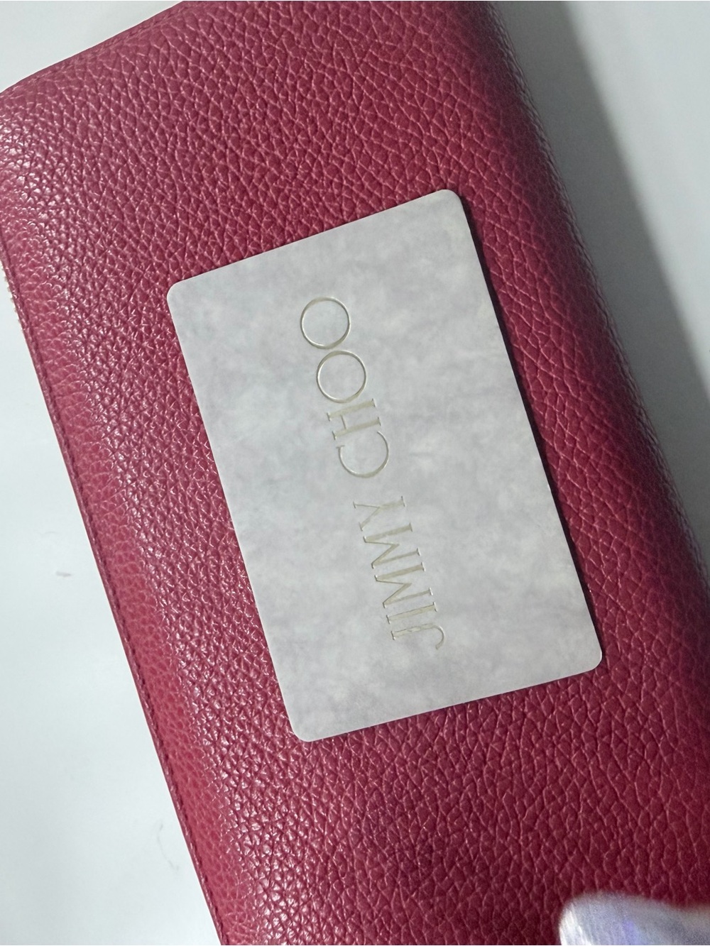Jimmy Choo Embossed Logo Zip Wallet - Raspberry - Picture 5 of 5